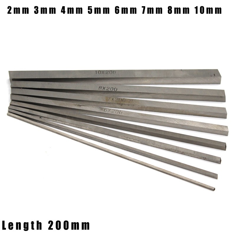 Metric Square Solid Steel Bar Rod 2mm 3mm 4mm 5mm 6mm 7mm 8mm 10mm Length 200mm