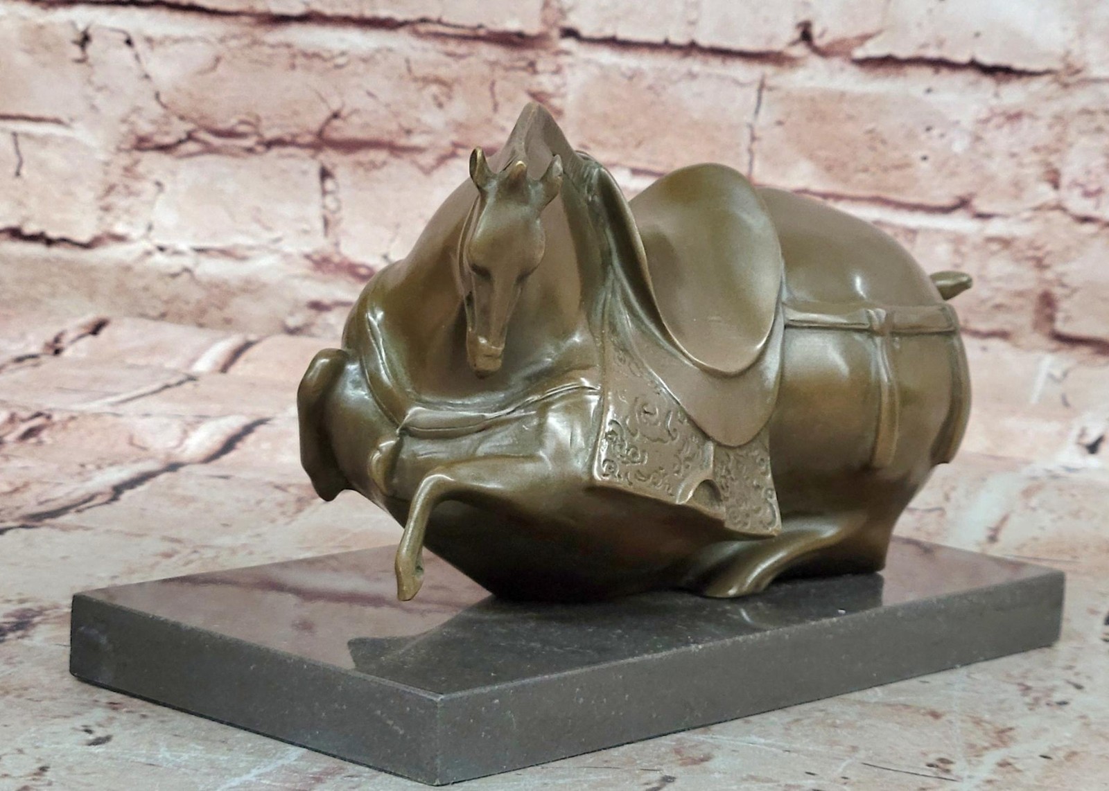 Signed Milo Bronze Chinese Zodiac Tang Horse Fengshui Luck Animal Statue