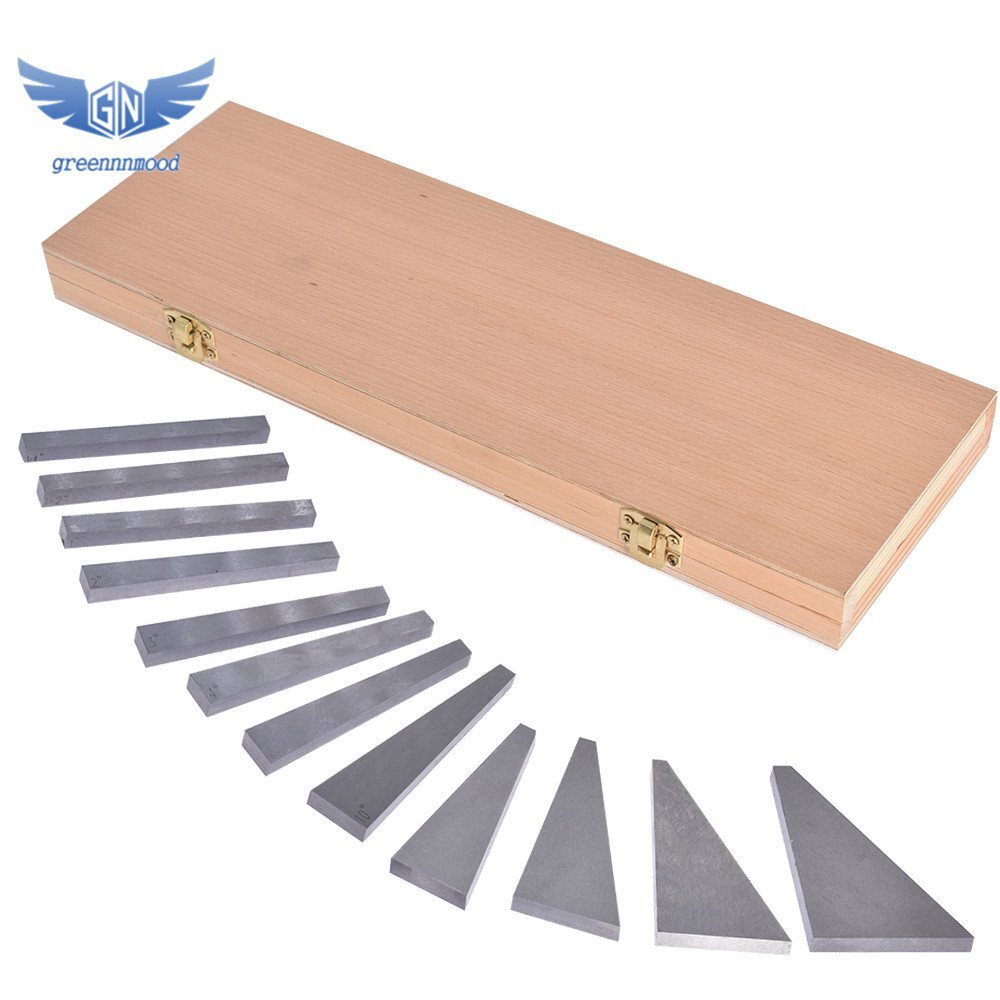 12Pcs Precision Hardened Steel Angle Block Set 1/4 To 30 Degree Gauge Block
