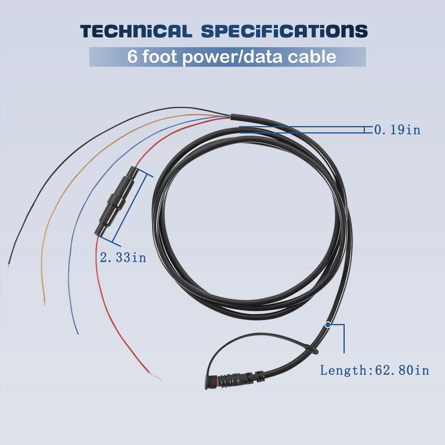 For GARMIN STRIKER 4 4cv 4dv 5cv 5dv 7cv 7dv Power/Data Cable 4-Pin 010-12199-04