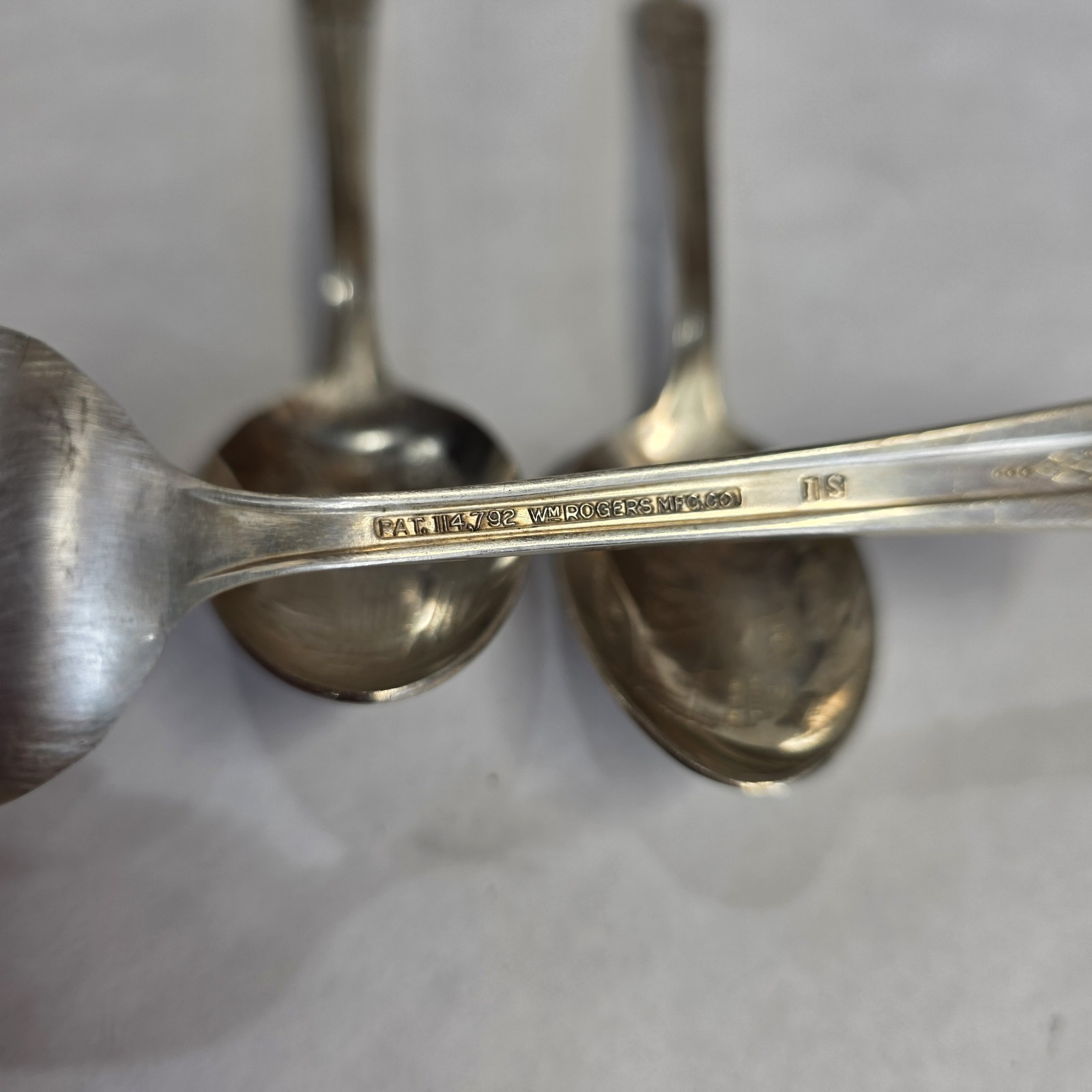 Vtg Silver Plated Presidential Spoons Wm Roger's Lot Of 3 Harrison Polk Garfield