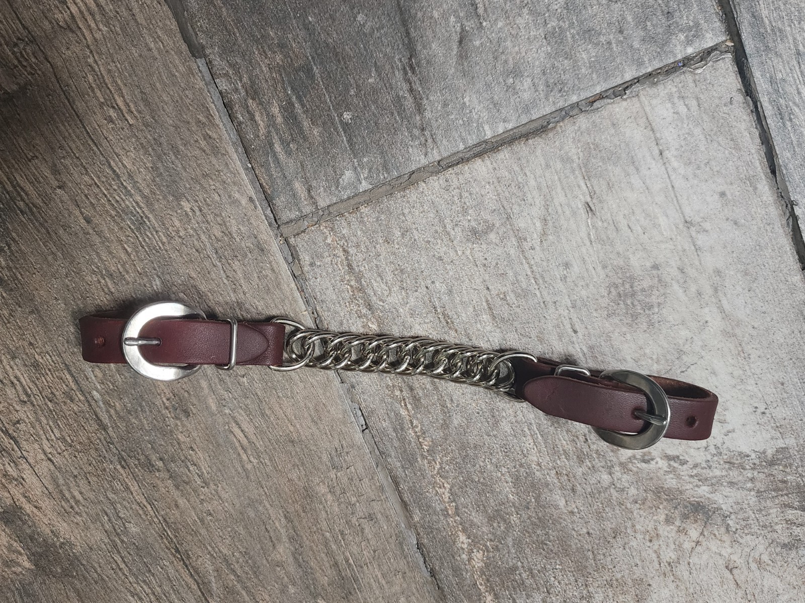 New Latigo Leather Curb Chains with Single Chain Bit Strap