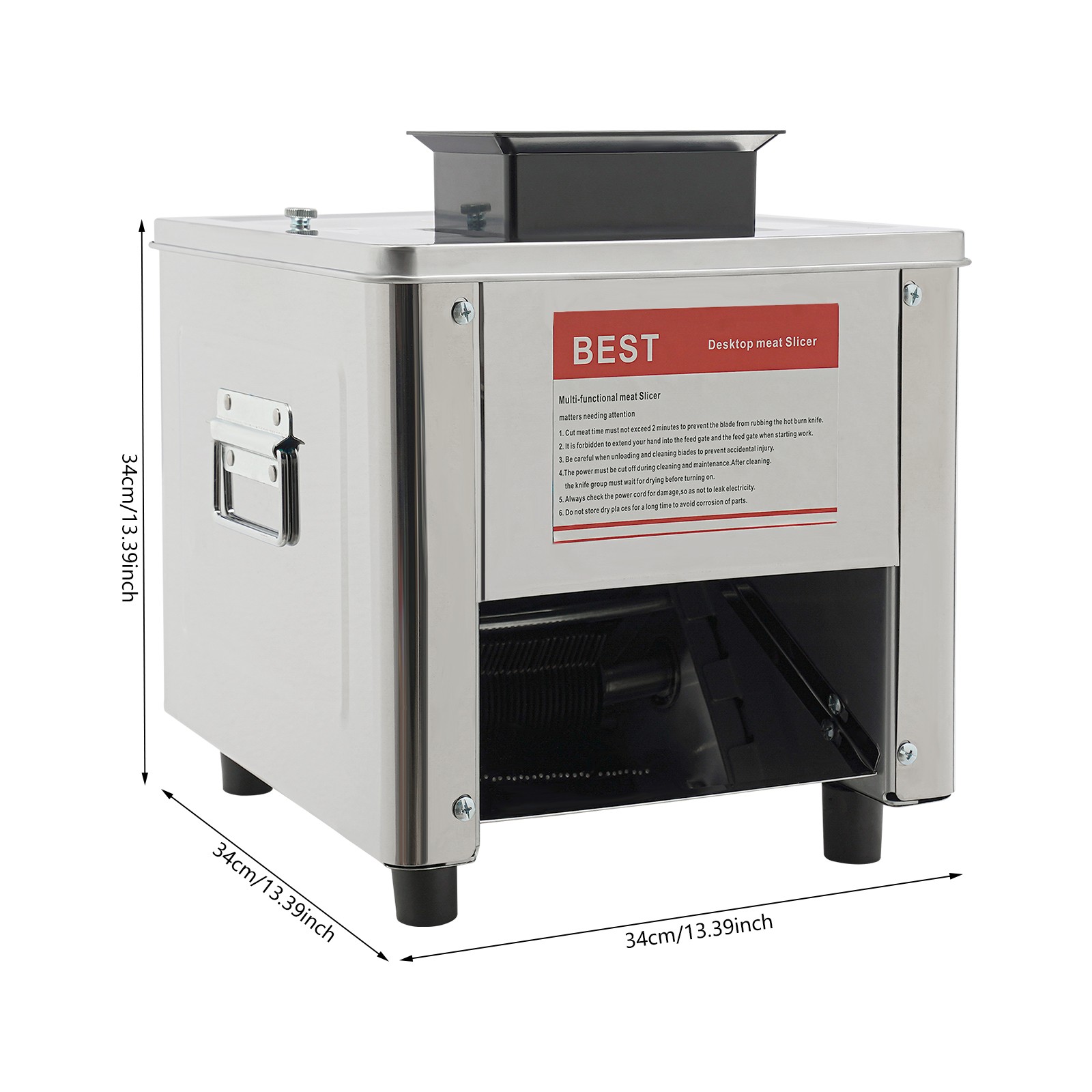 Meat Cutting Machine 150Kg/H Electric Meat Cutter Slicer 10mm Blade 850W 110V