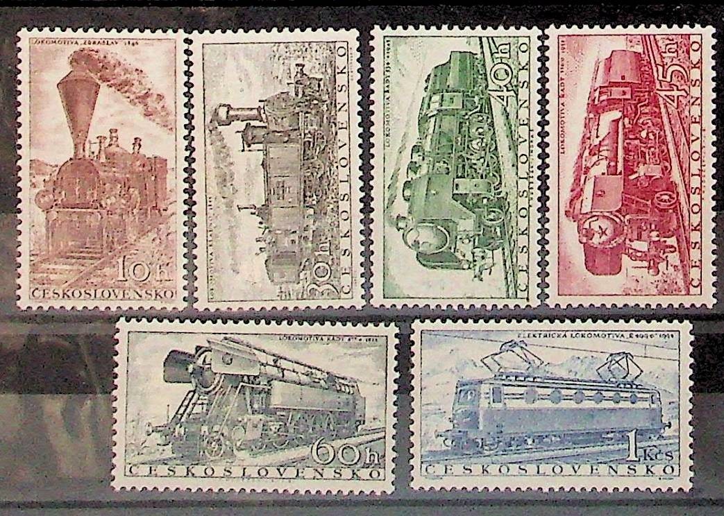 CZECHOSLOVAKIA Sc 770-5 NH ISSUE OF 1956 - TRAINS - (FJ26)