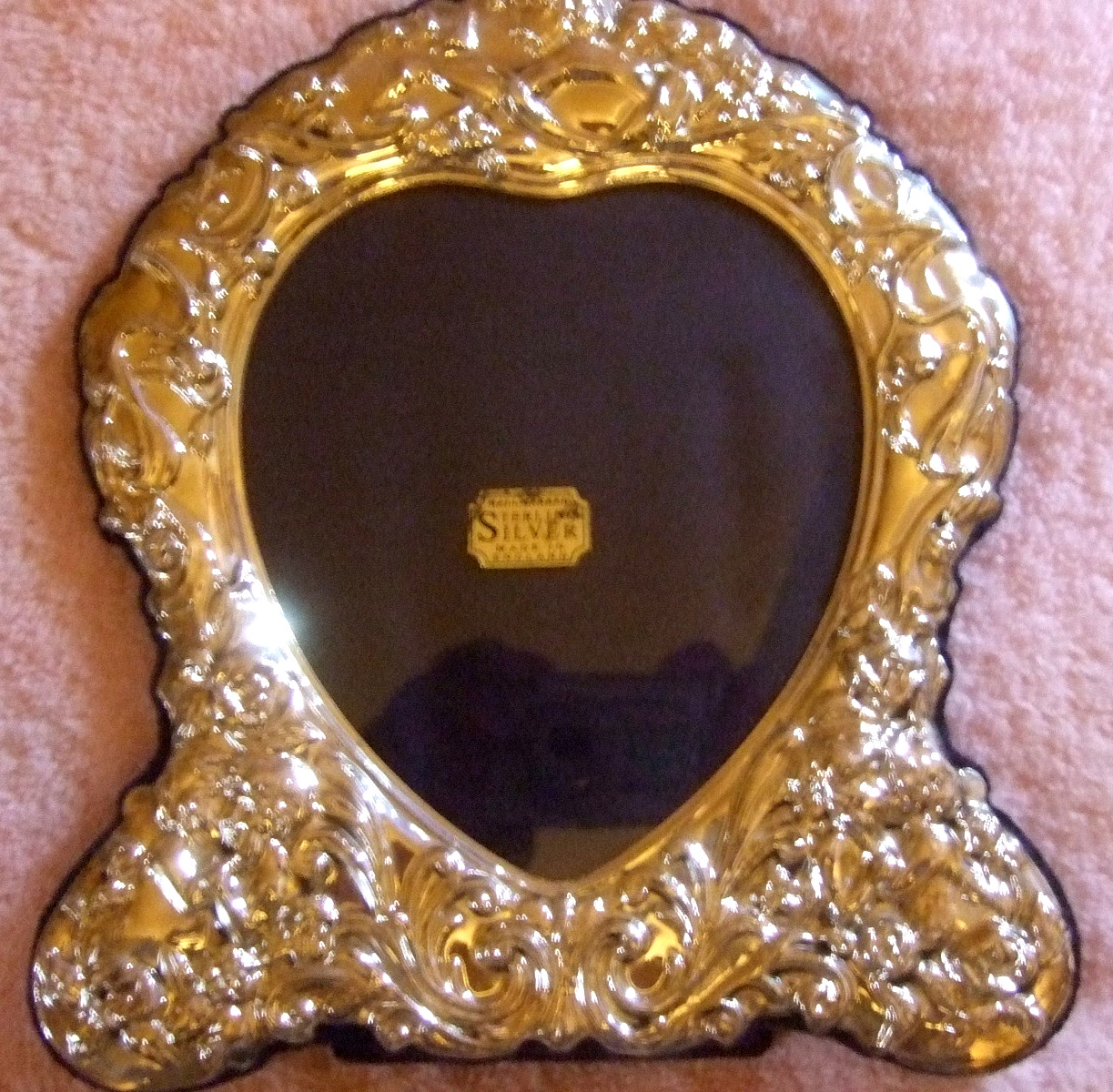 English Sterling Picture Frame Heart Shape Never Used Great Wedding Gift