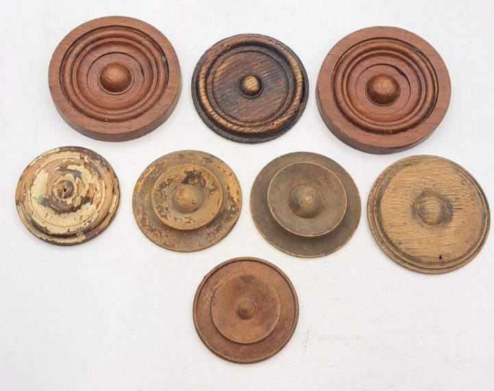 Antique Wooden Decorative Rosette Furnisher Wall Decorations Old Vintage Lot