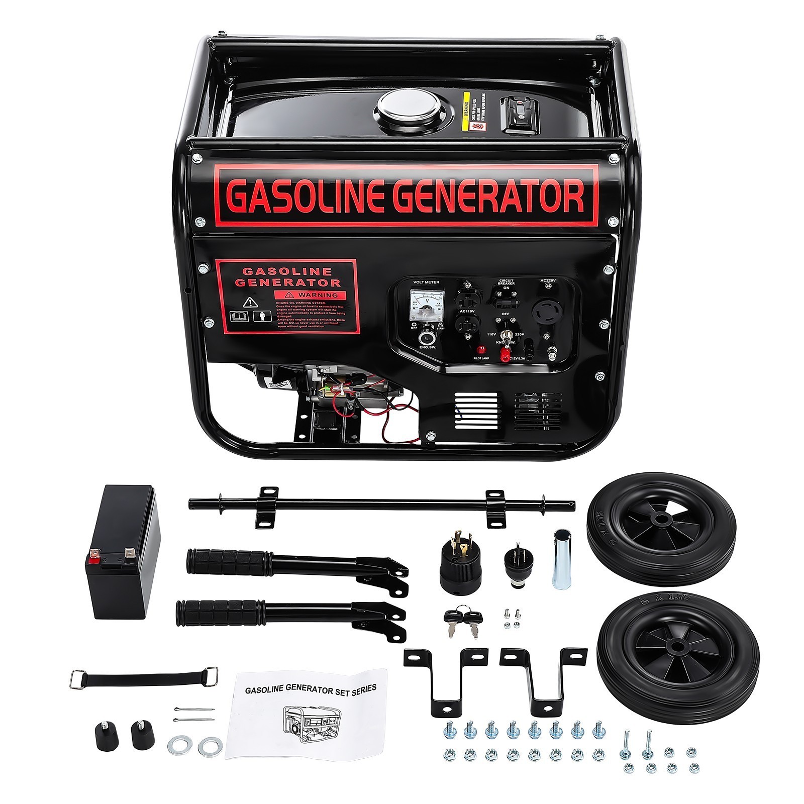 5000W Portable Inverter Generator Gas Powered Electric Start For Home Backup