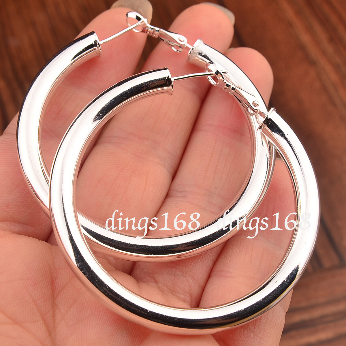 Women's 925 Sterling Silver Classic Hypo-allergenic Tubular Hoop Earrings E792