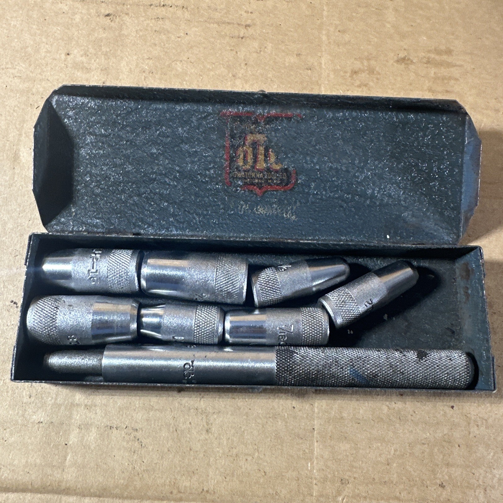 OTC Owatonna Tool No. 813 Gasket Cutting Driver Set W/ Metal Box Made in USA