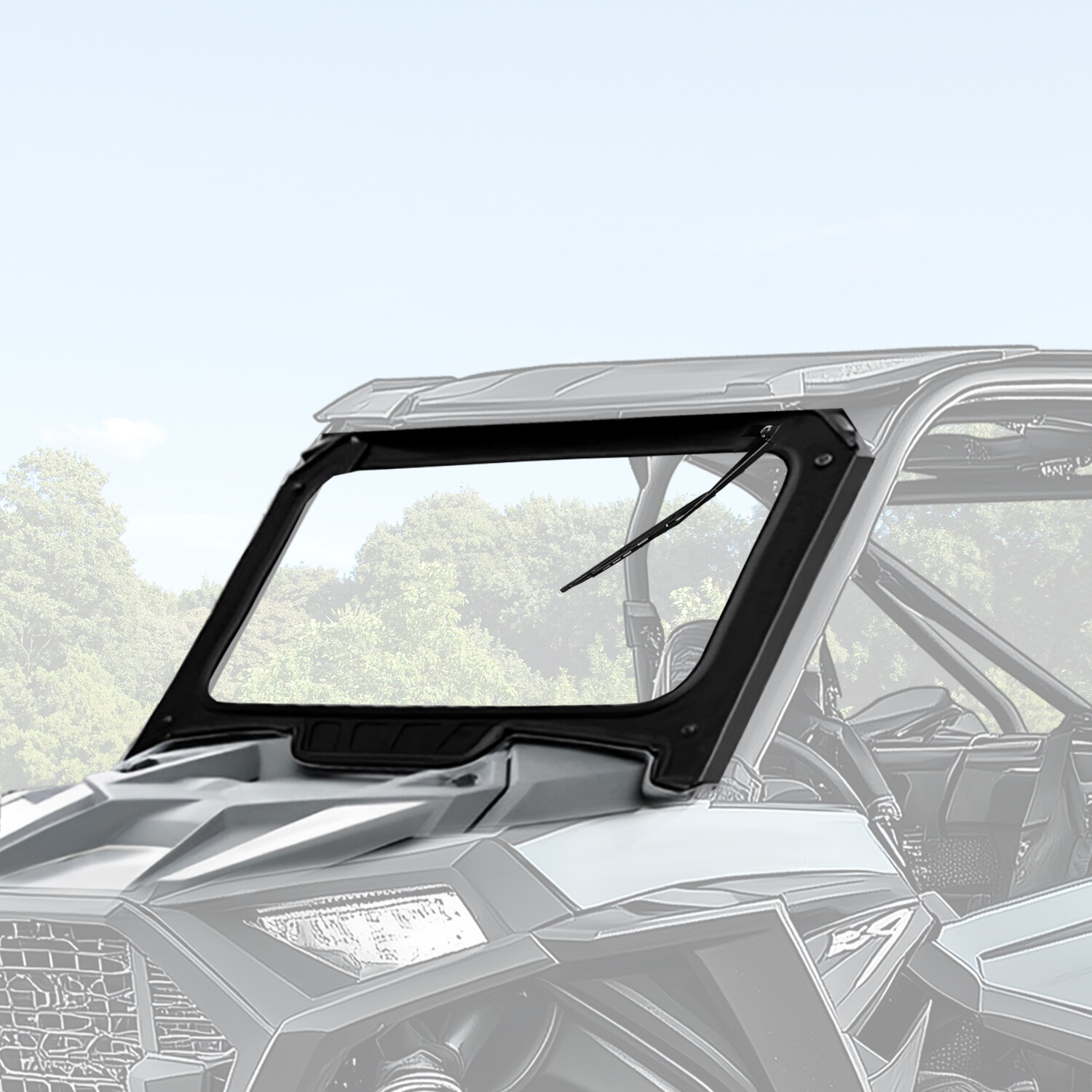 Glass Front Full Windshield For 2019-2023 Polaris RZR XP/ XP4 1000 Black