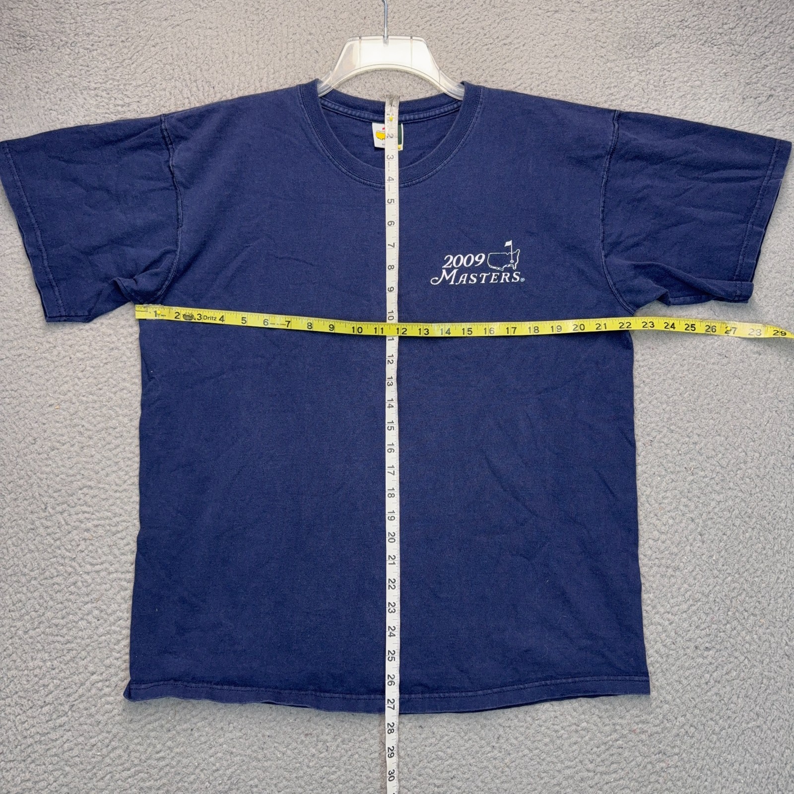 2009 Masters Champions Shirt Mens Large Blue Short Sleeve Golf USA Tiger Woods