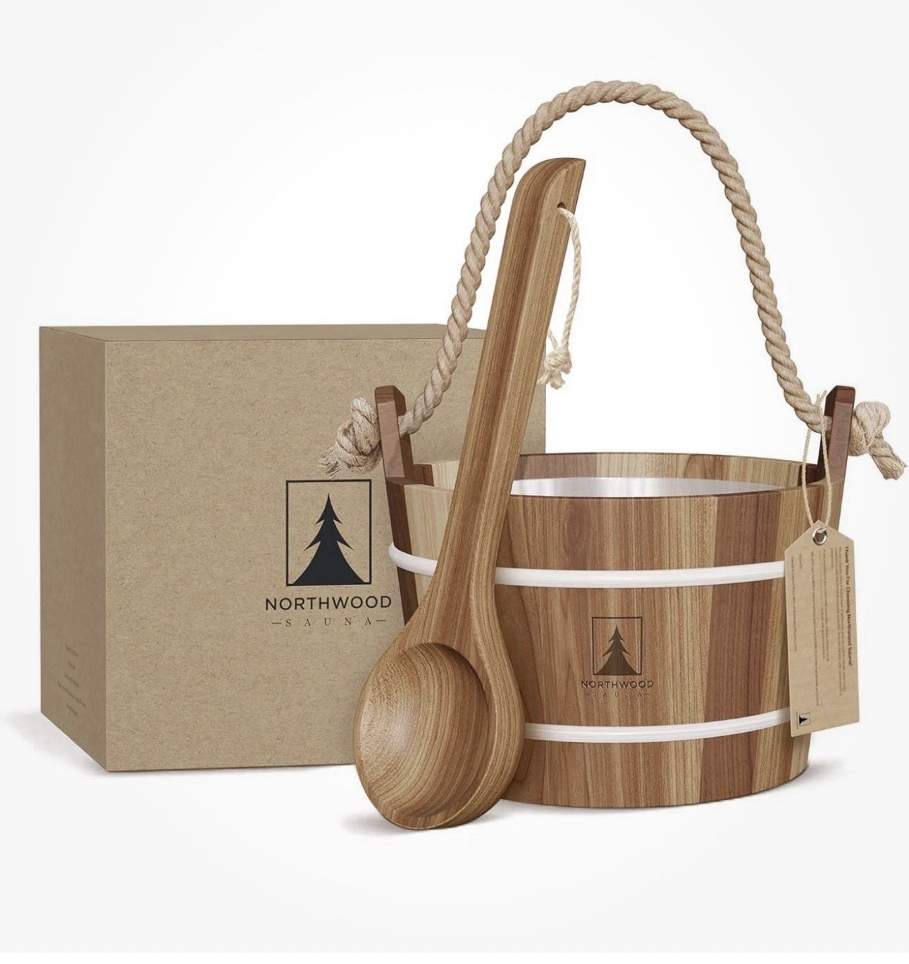 Northwood Sauna Cedar Bucket And Dipper READ