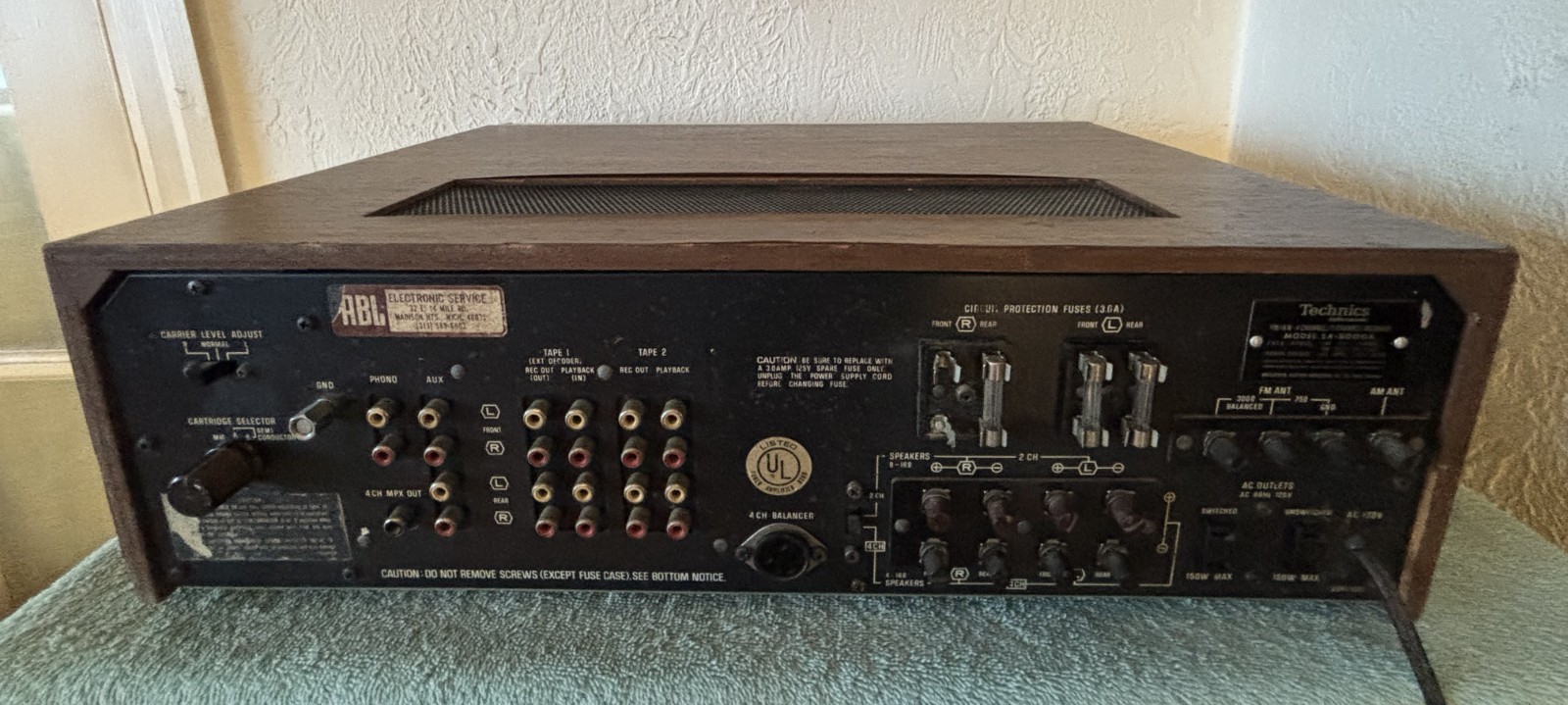 Vintage Technics SA-8000X Stereo 2/4 Channel Receiver-Powers On-Parts/Repair