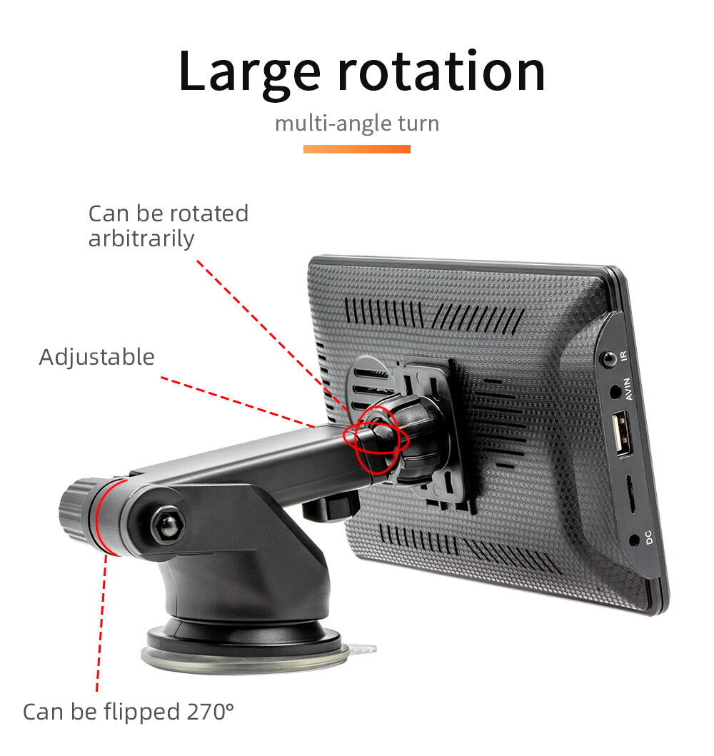 7" Wireless WiFi Android Auto/iPhone MirrorLink BT Portable Carplay Navigation