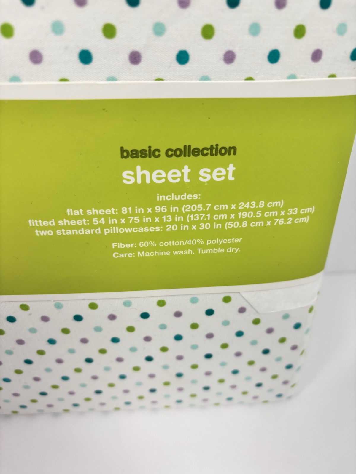 Circo Polka Dot Full Sheet Set Purple Blues Greens Cotton Polyester Blend 225TC