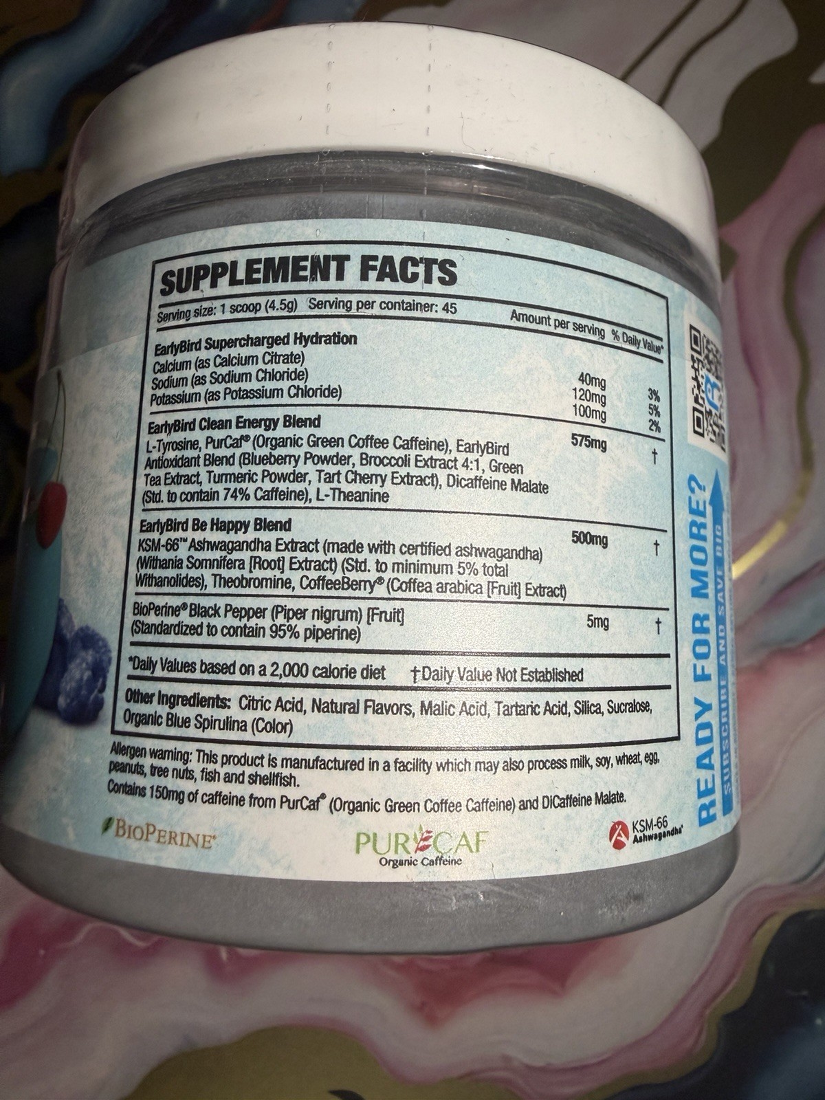 early bird morning cocktail Blue Razz Chiller X2