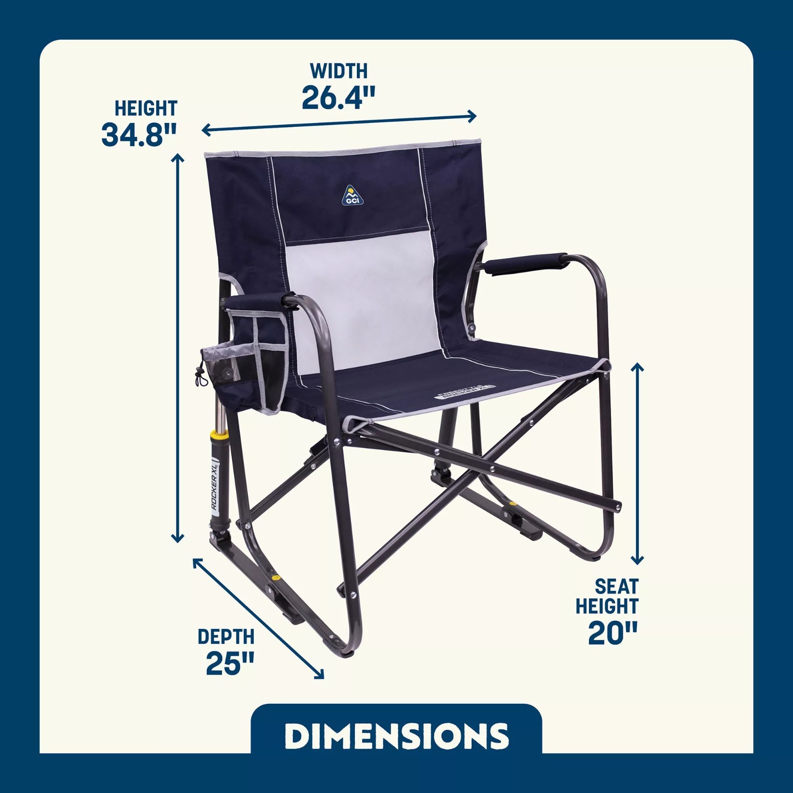 GCI Outdoor Freestyle Rocker XL Chair, Color: Indigo