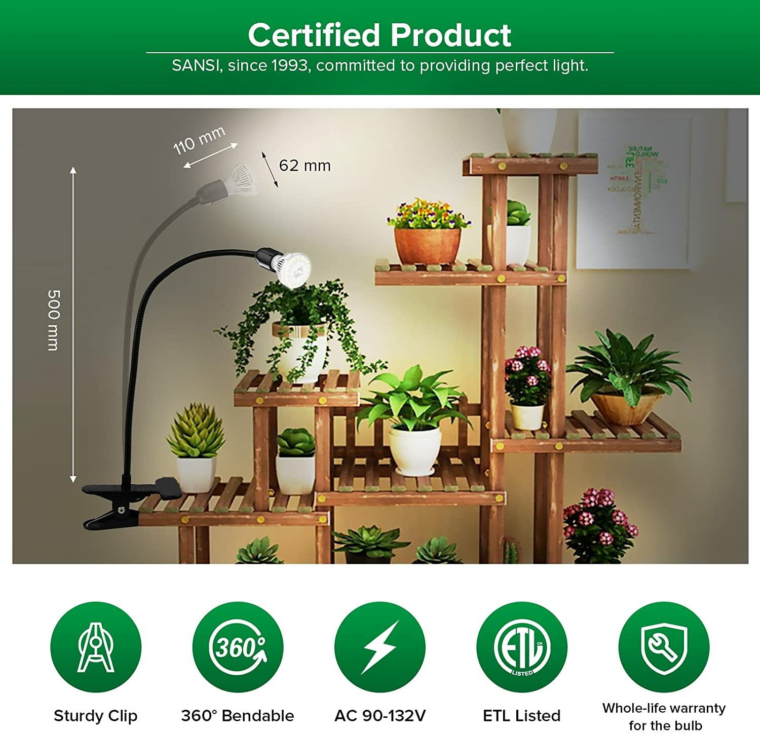 10W/20W/30W/40W LED Grow Light Full Spectrum Indoor Plants Growing Lamp SANSI