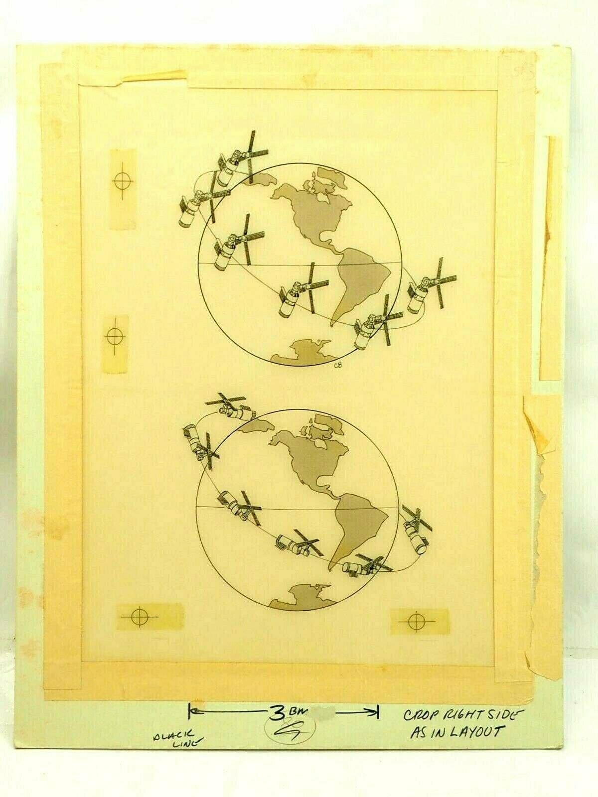 Historic Skylab Re-entry track Camera Ready Advertising ART Charles Berger 1979