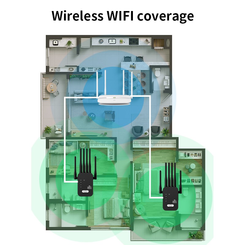 5G Internet WiFi High-Speed Extender Amplifier Router Signal Booster 867Mbps