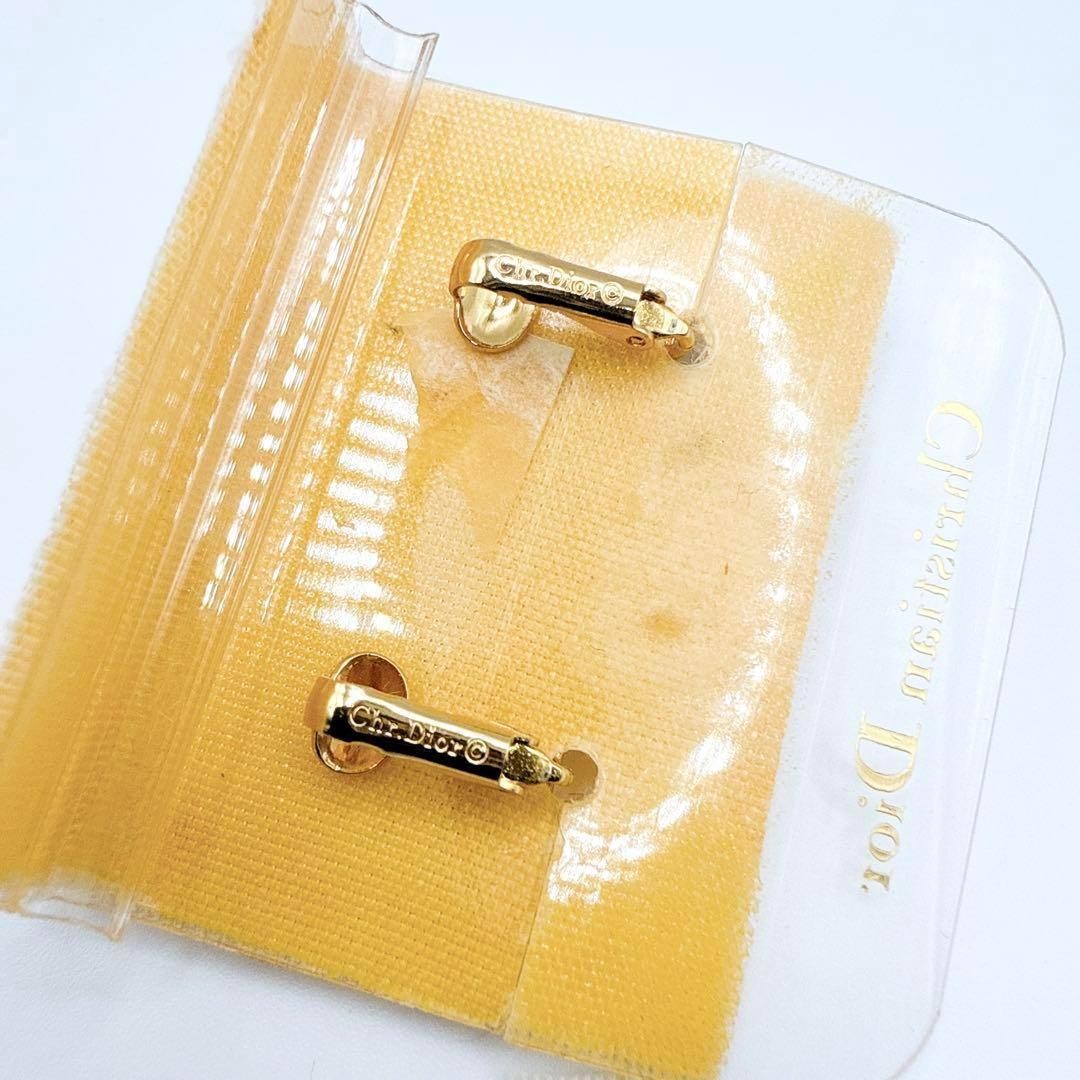 Christian Dior Earrings Pink Stone Crystal Rhinestone Gold Metal Accessories