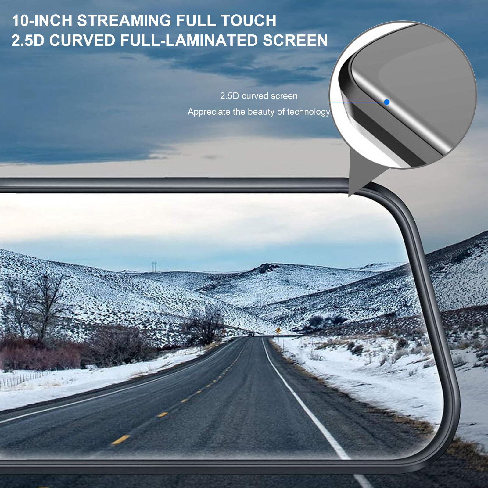 4K 10" Dual Dash Cam Car Rear Mirror View Backup Dual Camera Night Vision IPS