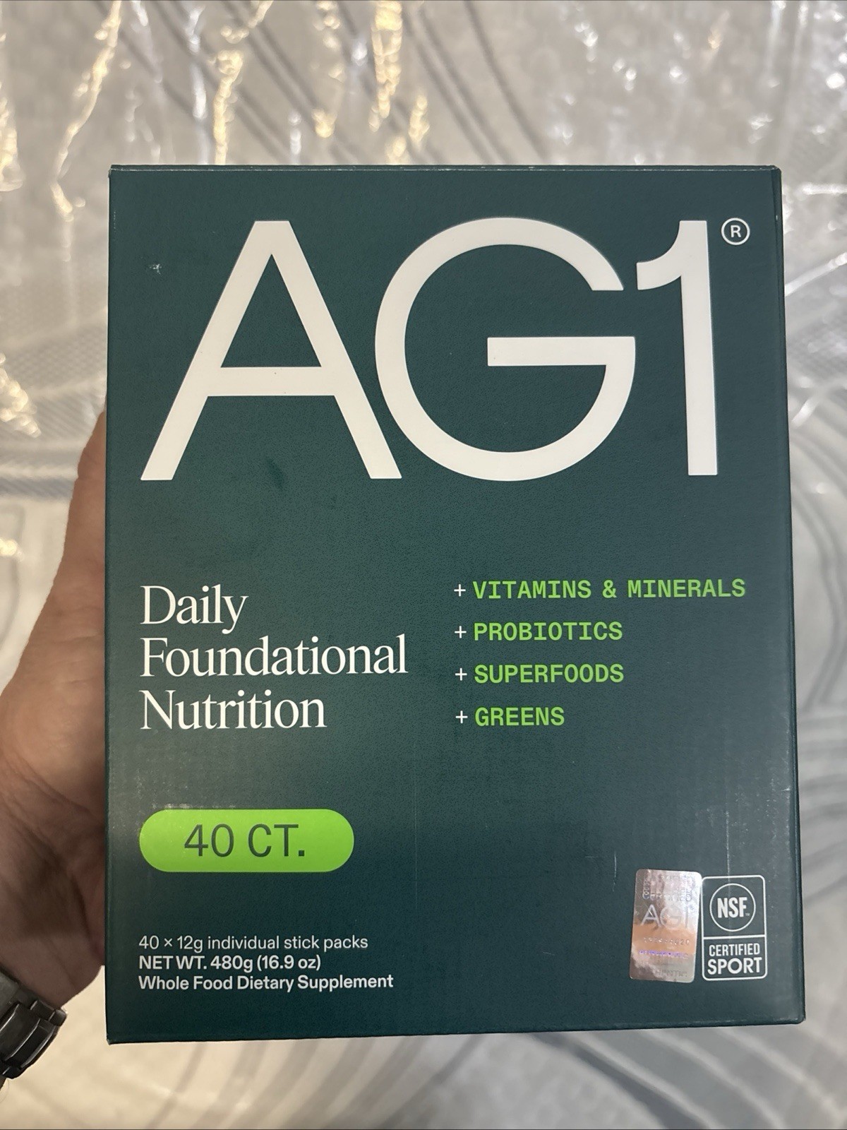 AG1 Original Formula Greens Powder Supplement 40 Packs of 12g Packs, Exp. 04/26