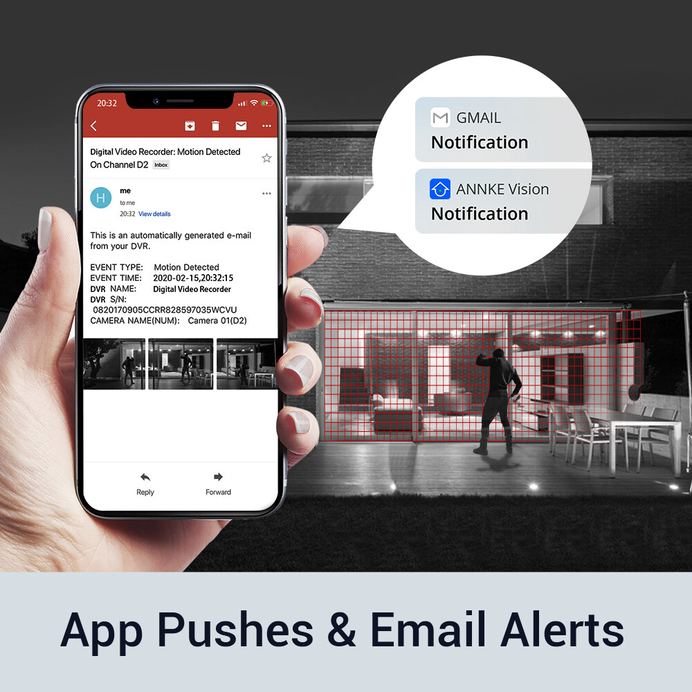 ANNKE 16CH 5MP Lite DVR 1080P Outdoor Security Camera System AI Human Detection