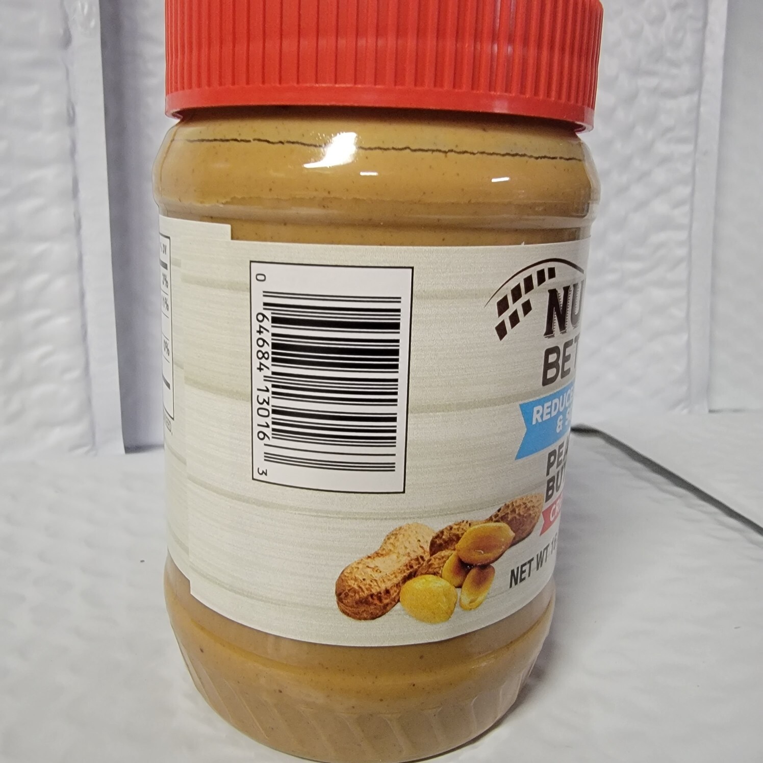 Nut'N Better CREAMY Peanut Butter Low Sugar/Sodium 16 oz (PACK of 12)