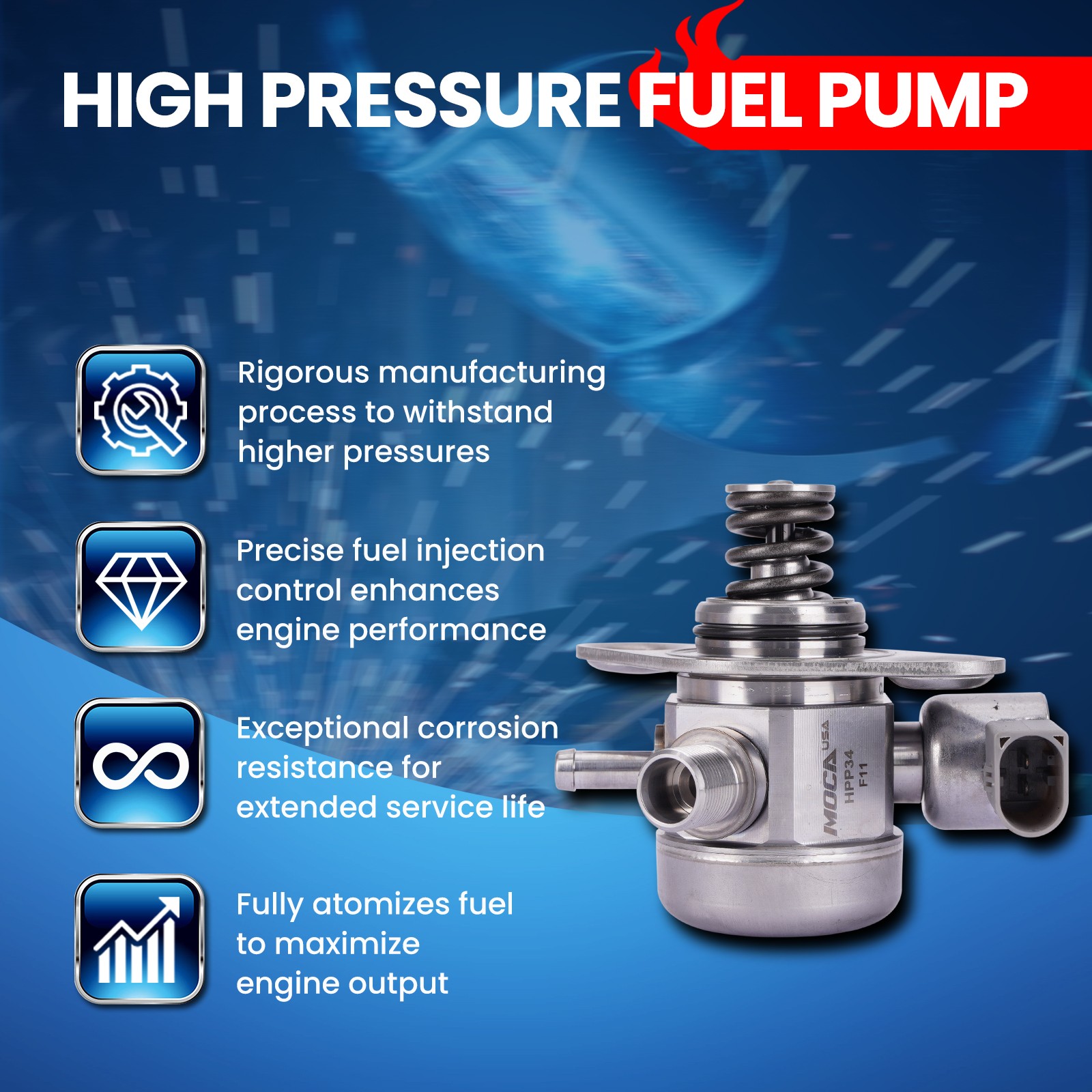 High Pressure Fuel Pump for Mercedes-Benz C300 E300 Metris INFINITI Q50 Q60 2.0L