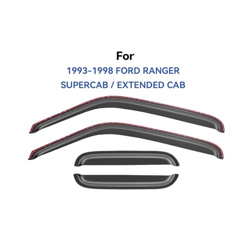 in-Channel Window Visors Rain 1993-1998 Ford Ranger SuperCab / Extended Cab