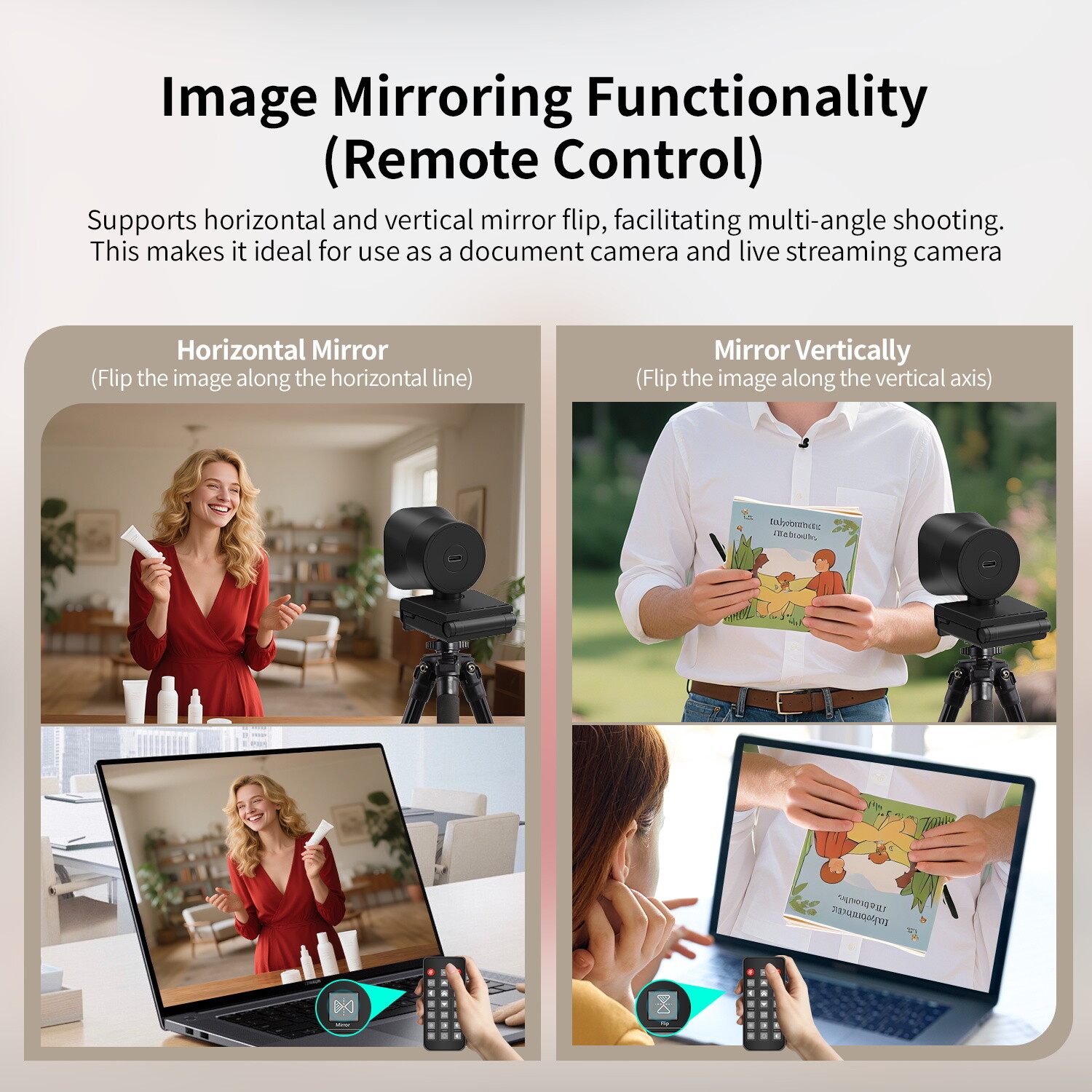 TOALLIN 4K PDAF Webcam,Built-in Ring Light & Remote,Dual Mics,Wide Compatibility