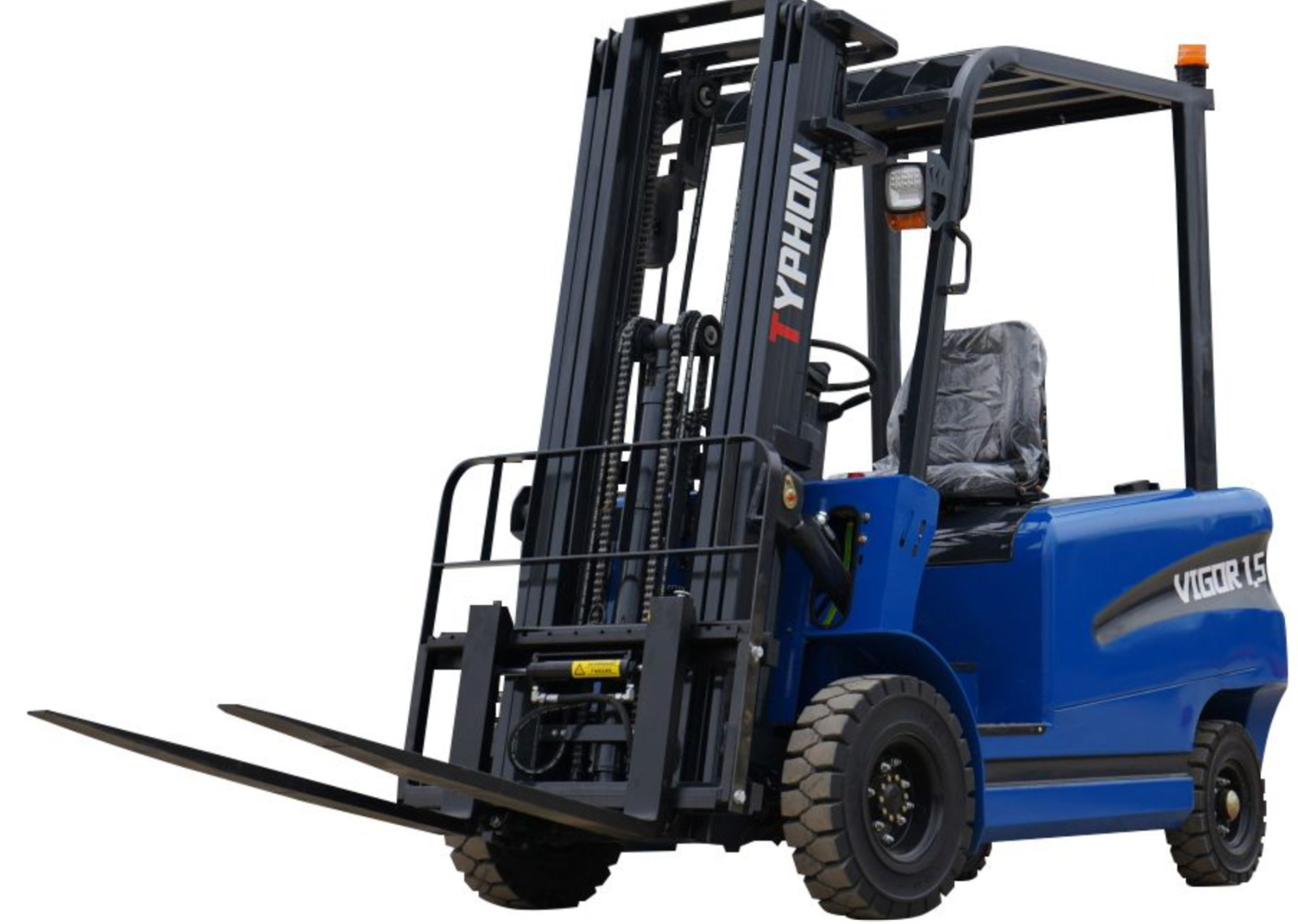 New 1.5 Ton Rated Capacity TYPHON Electric Forklift Lifter w Side Shift, 3 Stage