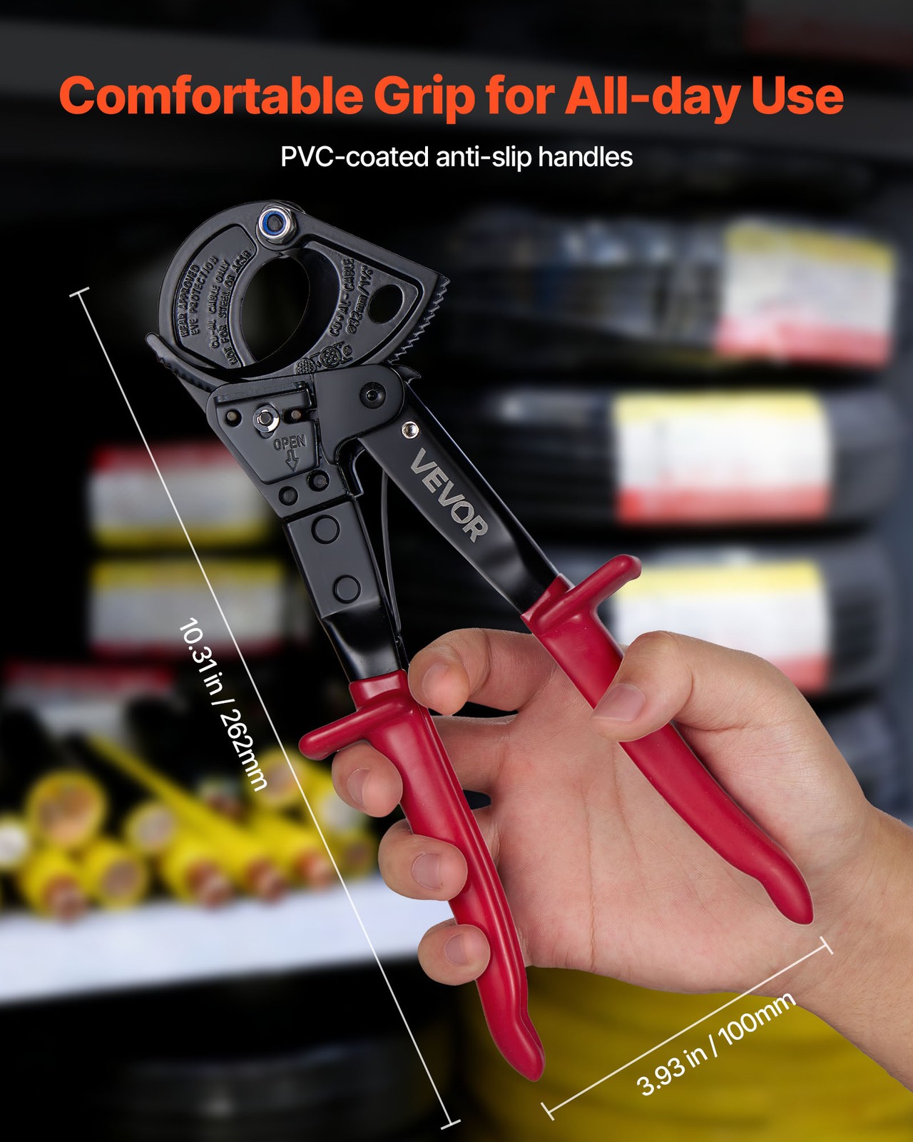 VEVOR Ratcheting Cable Cutter for Cutting Copper Aluminum 474 MCM / 240 mm²