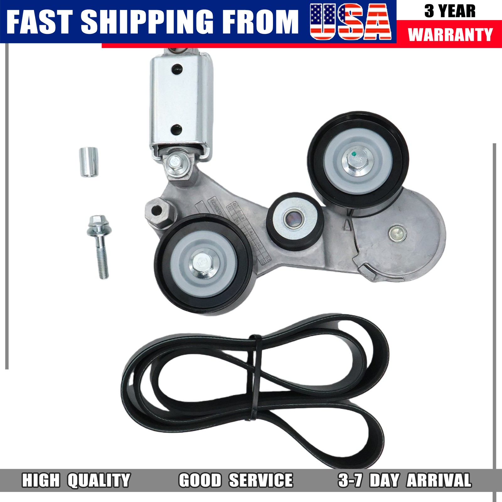 For 2012-2016 Buick LaCrosse Regal 2.4L 2x Serpentine Belt & Tensioner Assembly