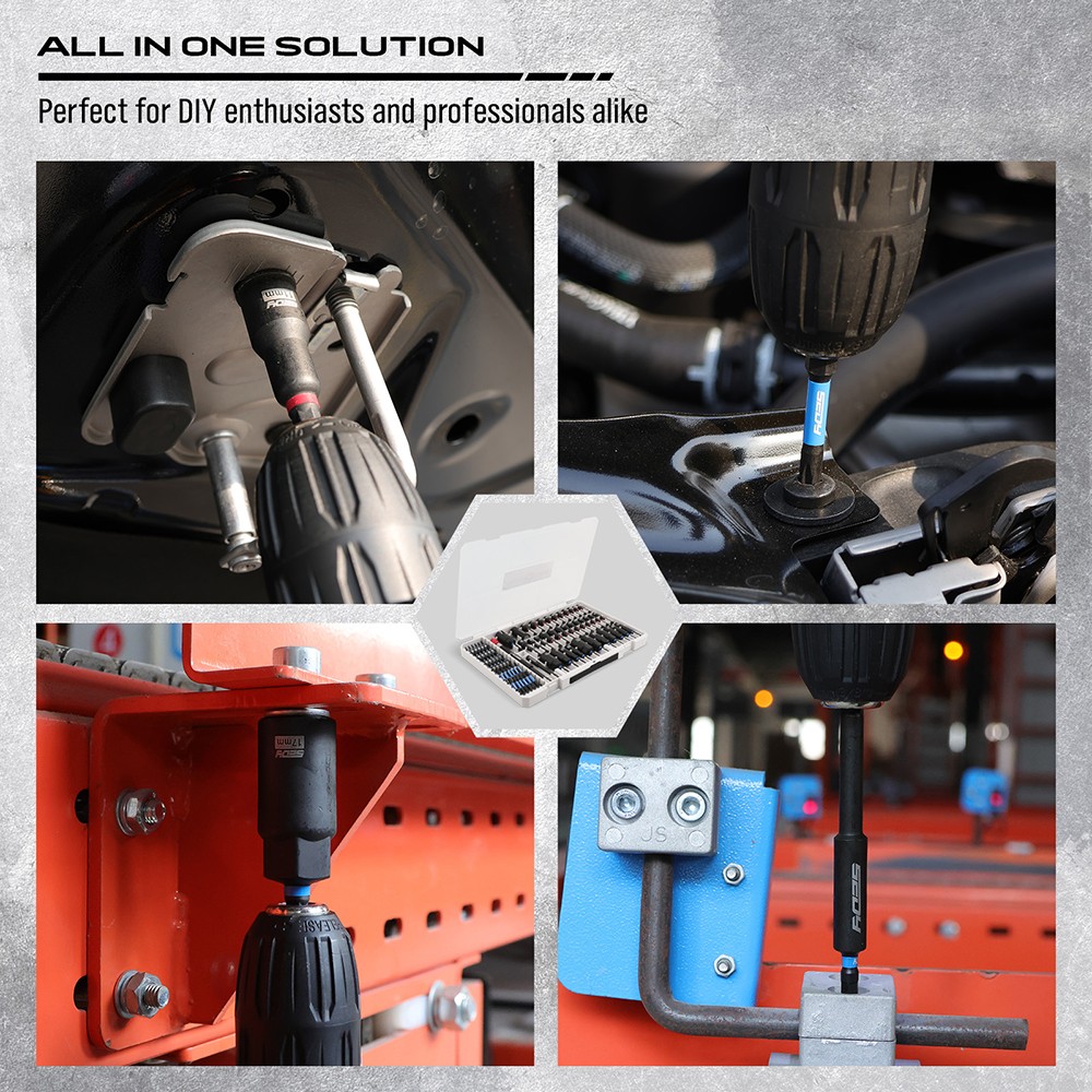 80PC Magnetic Impact Nut Driver Set Metric & SAE with Adapter 1/4'' Quick Change