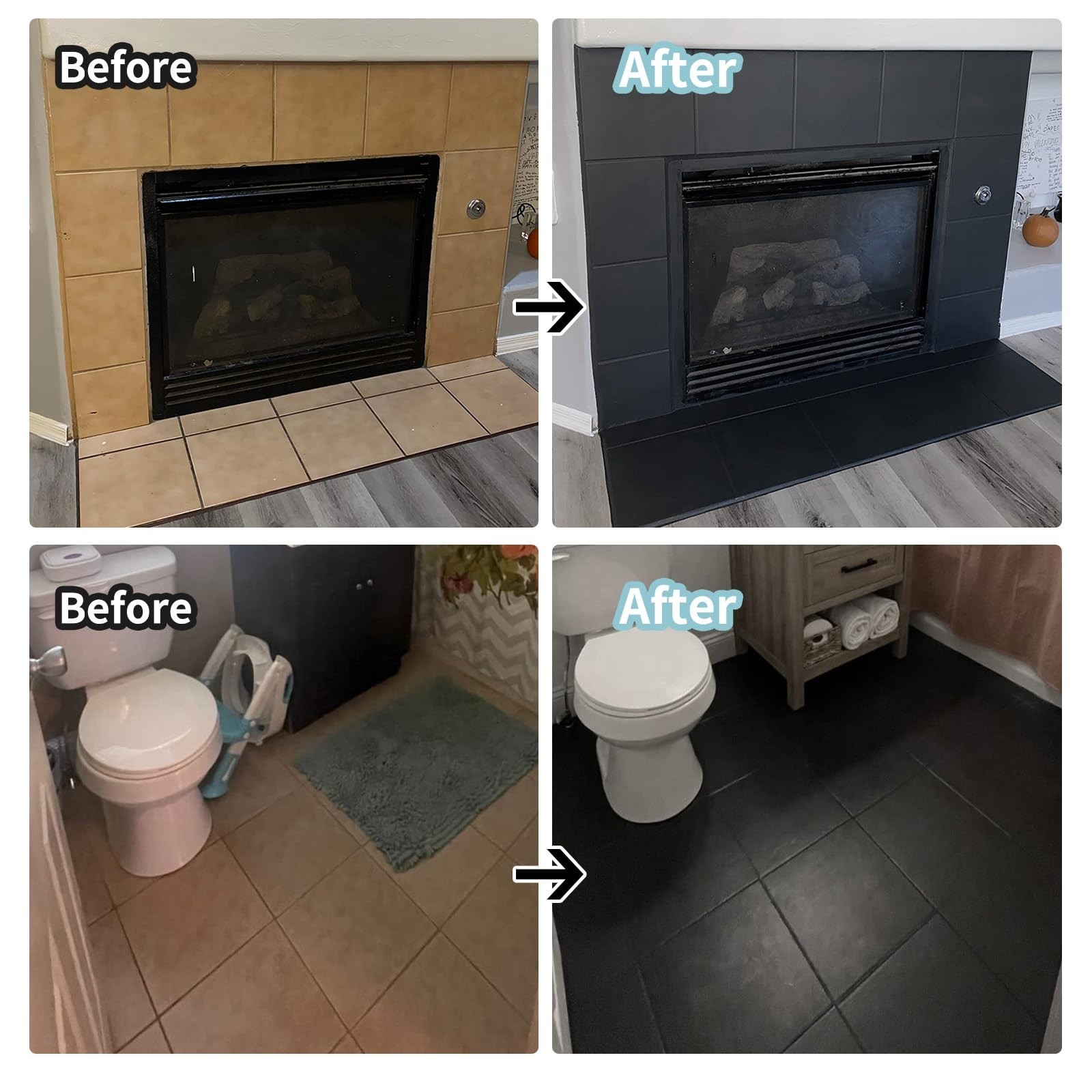 32Oz Black tub and tile Paint Refinishing Kit Bathtub Bathroom wall Paint Low Od