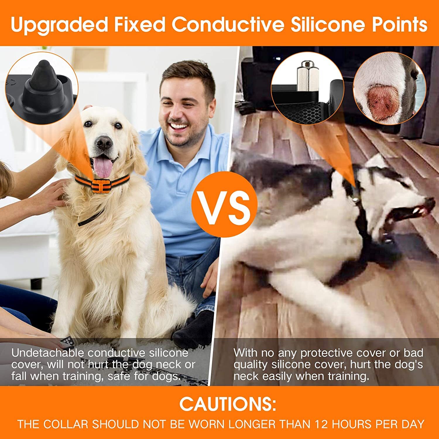 Dog Training Collar Pet Electric Shock Collar Waterproof with Remote For Dogs