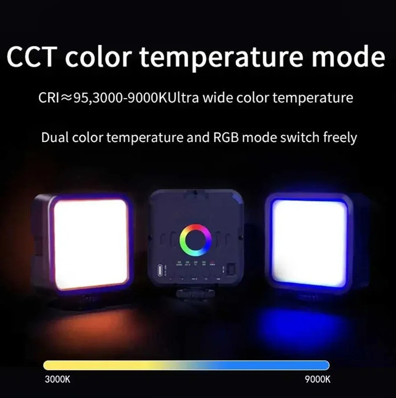 Adjustable Mini RGB LED Fill Light Hot Shoe Selfie Camera Video Light