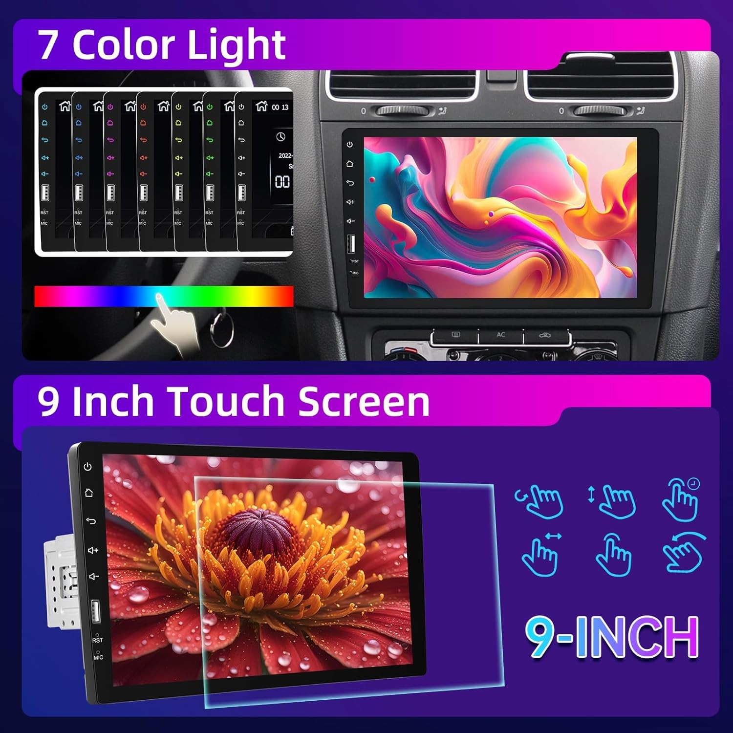 For 1993-2002 Toyota Corolla Carplay Android Auto Single 1Din Car Stereo Radio