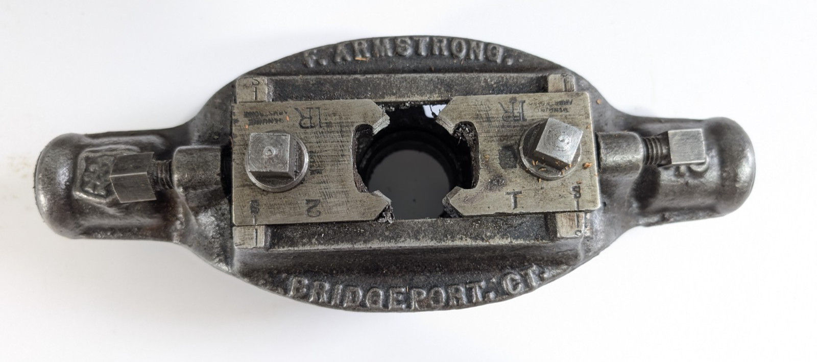 Armstrong Manual Pipe Threader Set, Die Heads, Handles, Antique