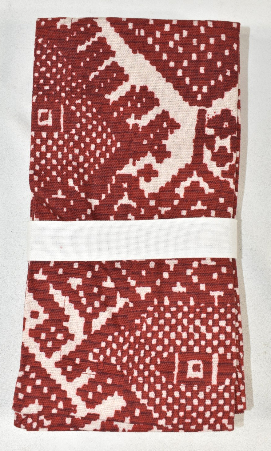 Pottery Barn Fez Set of 4 Cotton Napkins Red 20x20 NEW with Tag