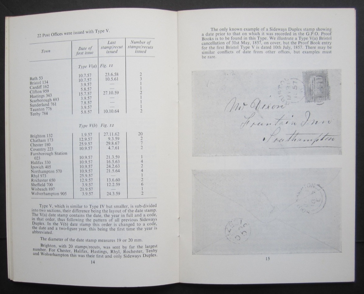 Sideways Duplex Cancellations of England & Wales. reference guide 1975.
