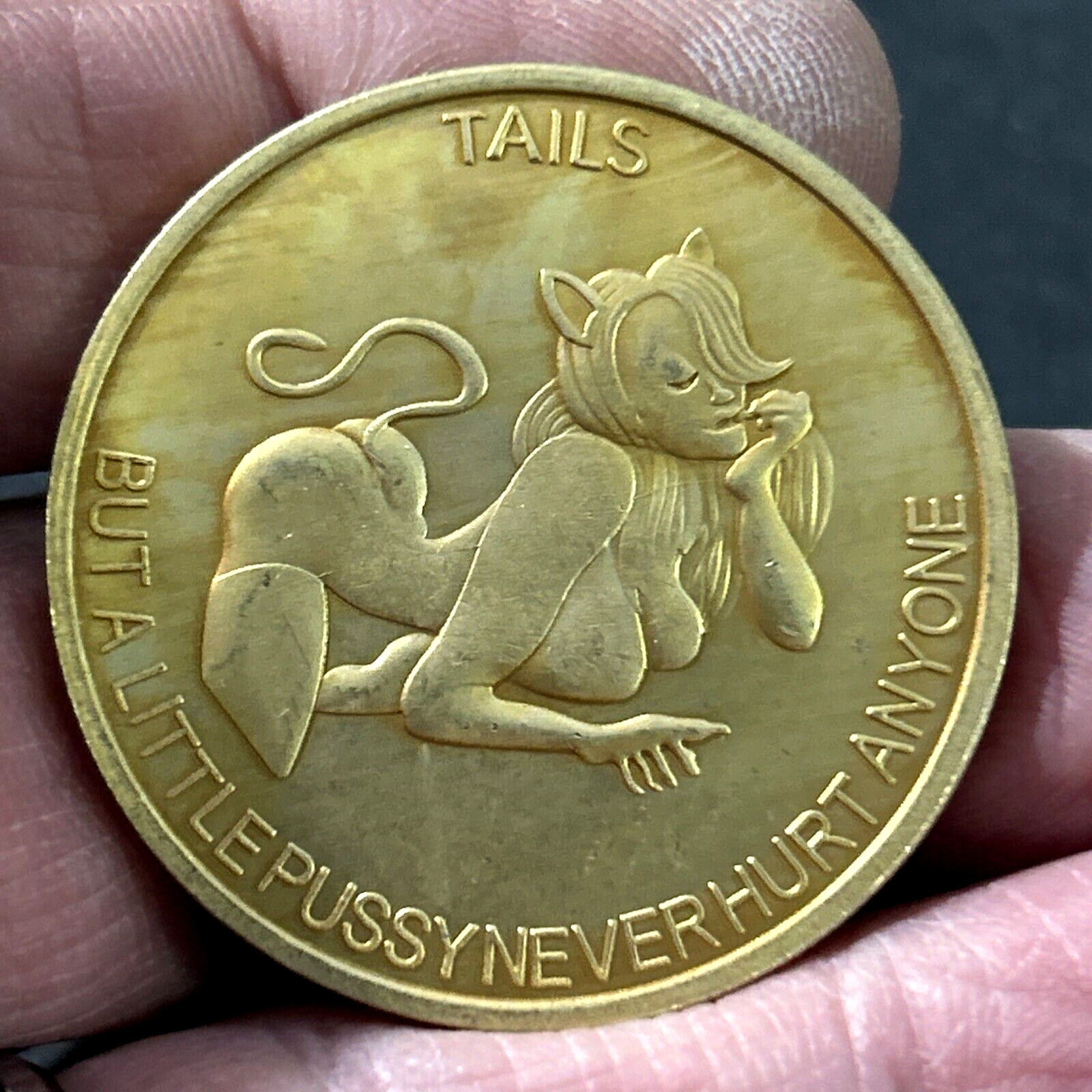 Sexy Girl Good Luck Adult Flip Heads Tails Token Pocket Coin💥SEE PHOTOS!