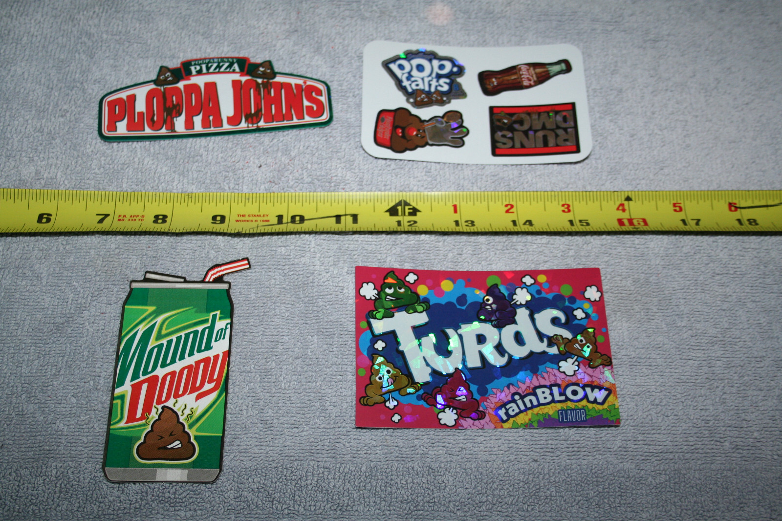 Junk Food Doody Stickers Set Of 20 Series 1&5 -Poop Emoji -Novelty food parody