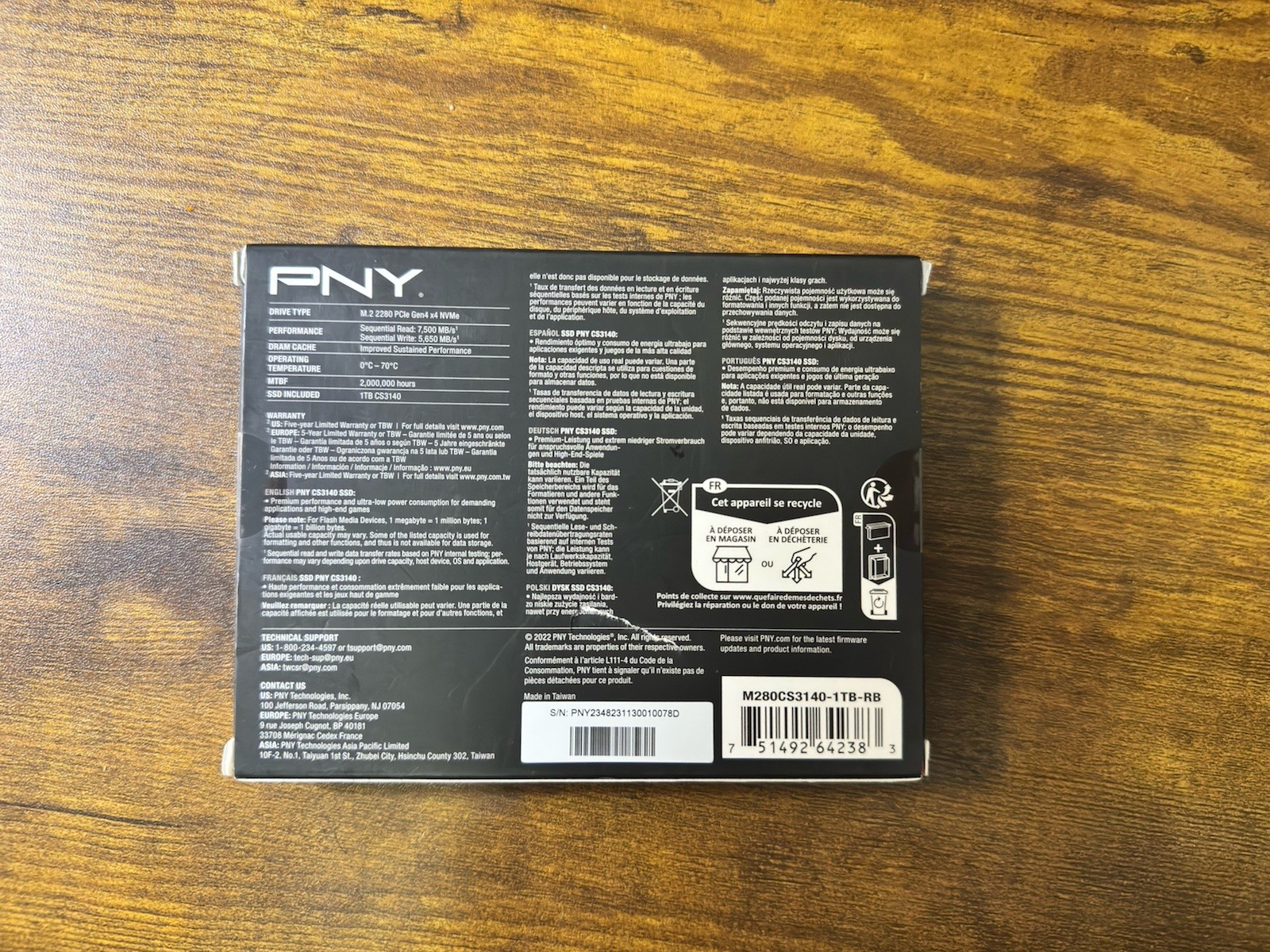 PNY XLR8 CS3140 1TB M.2 2280 NVMe PCIe Gen4 x4 Internal SSD Brand New