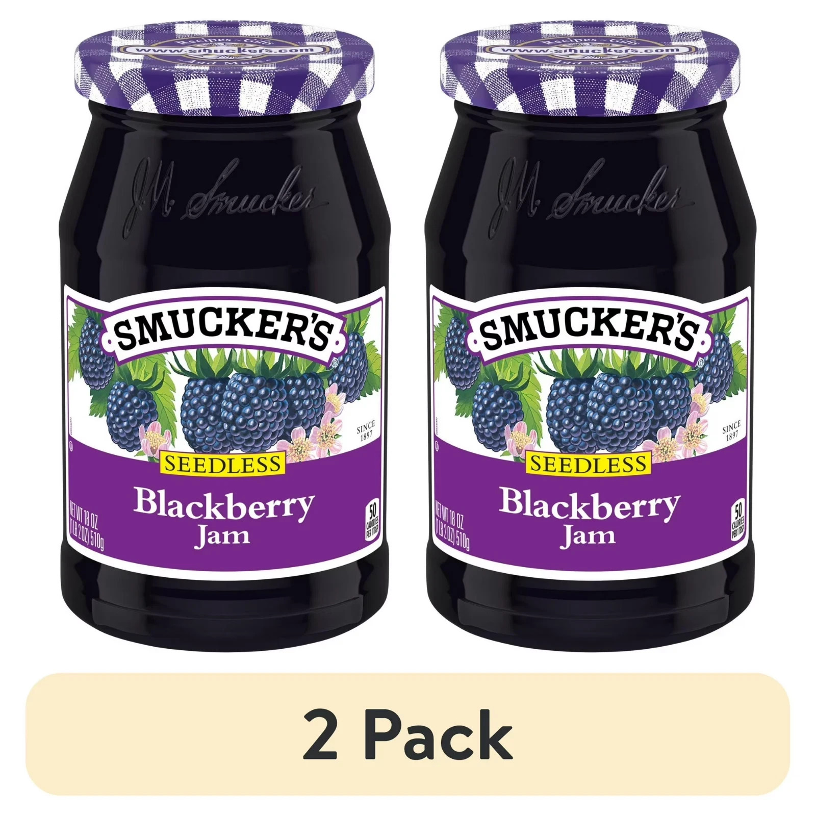 (2 pack) Smucker's Seedless Blackberry Jam, 18 oz