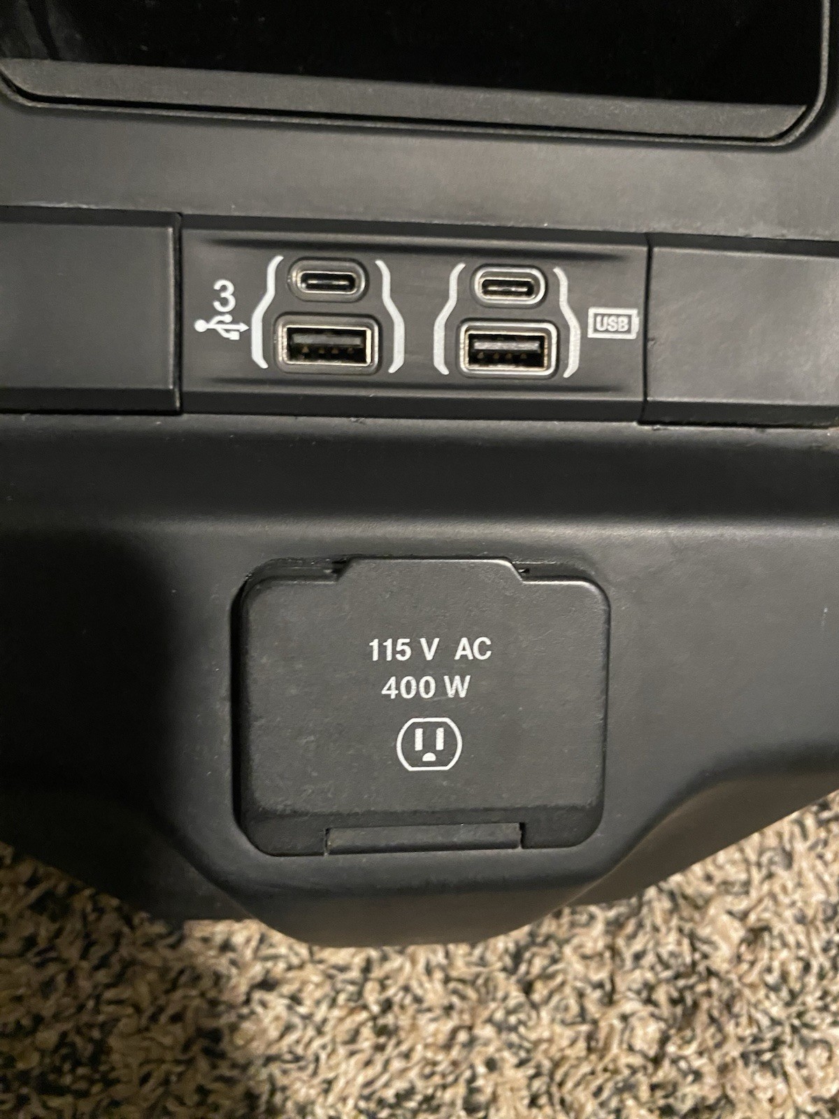 2019-23 Ram Rear Console Mounted Media Hub 115v Power Outlet OEM