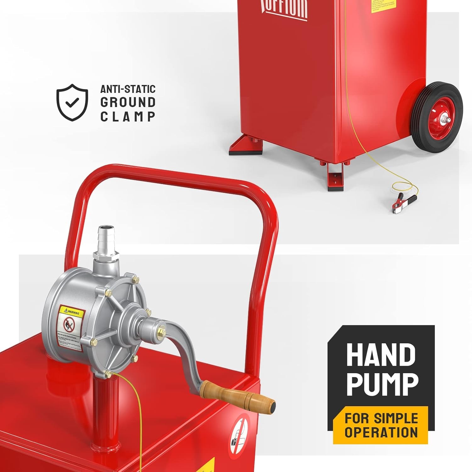 20 Gallon Fuel Caddy 8.9ft Hose Gas Transfer with Rotary Hand Siphon Pump New