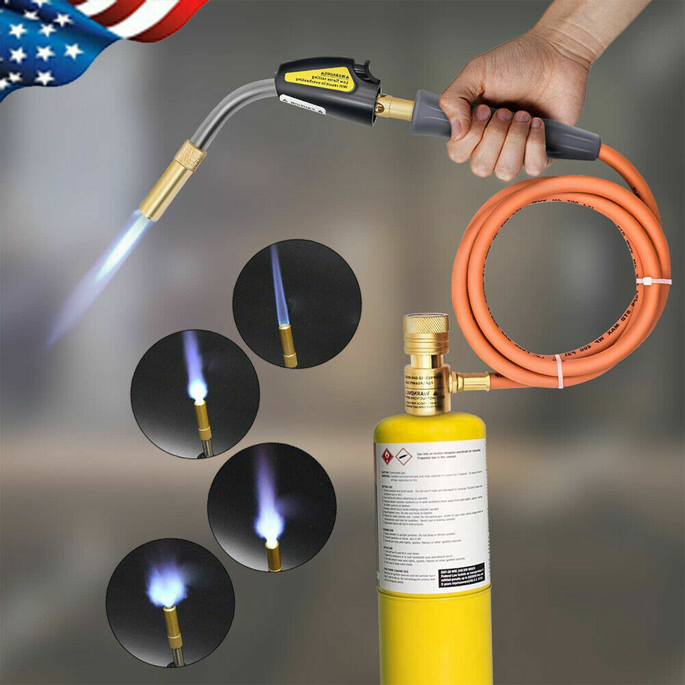 MAPP MAP-pro Propane Self-Igniting Gas Welding Turbo Burner Torch & 5' Hose Kit